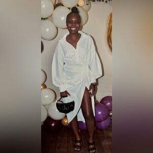 Pretty Little Thing White Shirt Dress Size 4